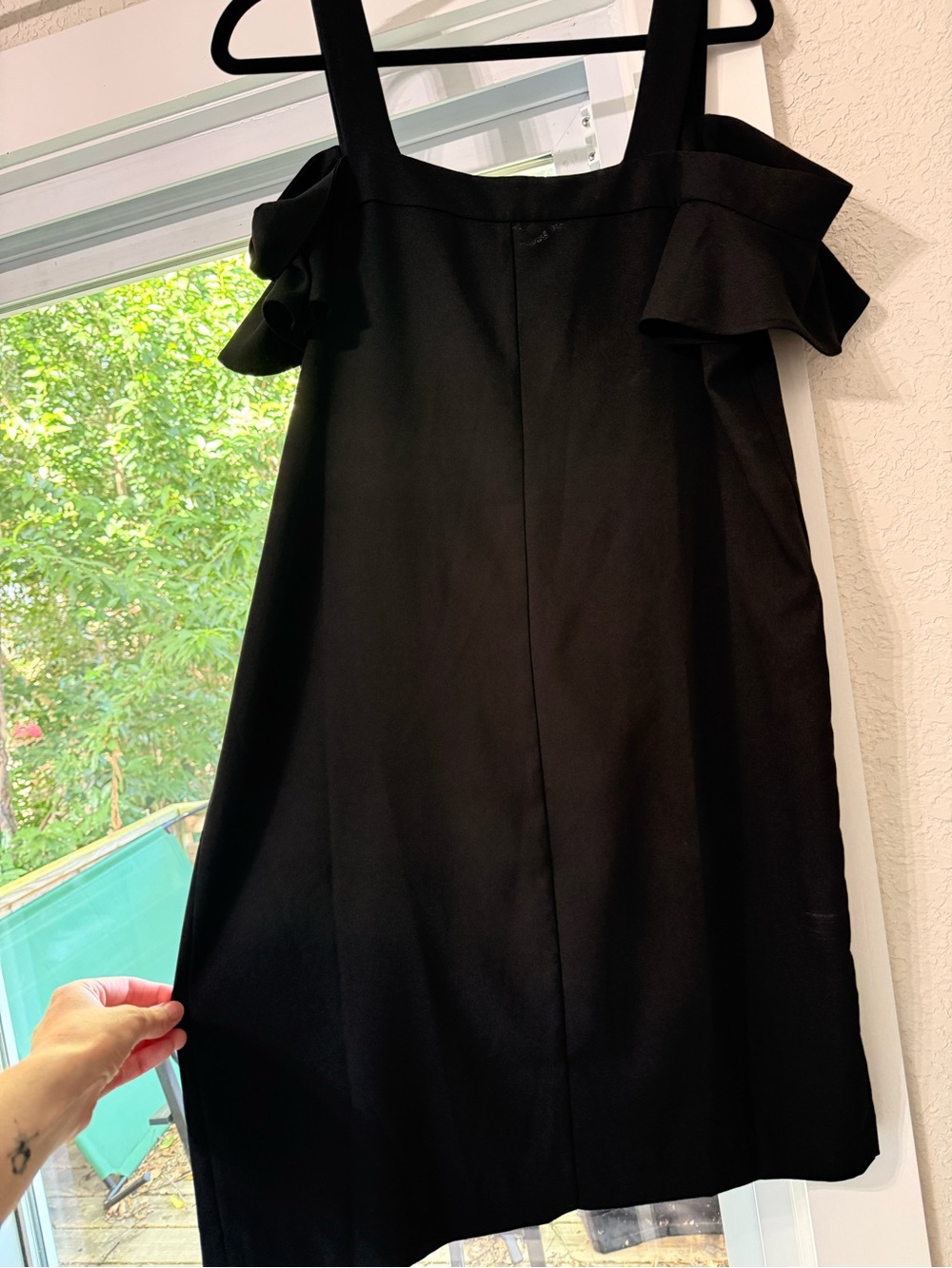 Banana Republic charcoal off-the-shoulder dress